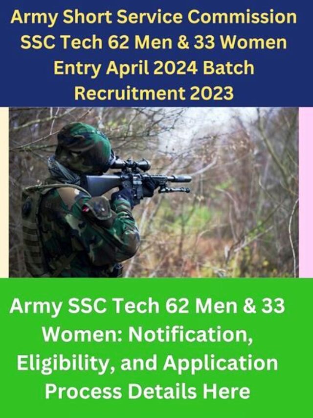 Army SSC Tech 62 Men & 33 Women: Notification, Eligibility, and Application Process